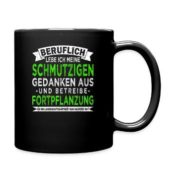 Landschaftsgärtner Gartenbau Schrebergarten - Tasse einfarbig - Schwarz - Rechts