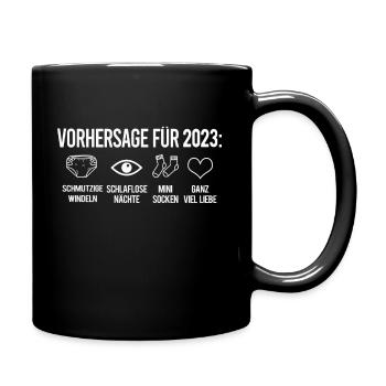 VORHERSAGE FÜR 2023 - WERDENDE MAMA WERDENDER PAPA - Tasse einfarbig - Schwarz - Rechts