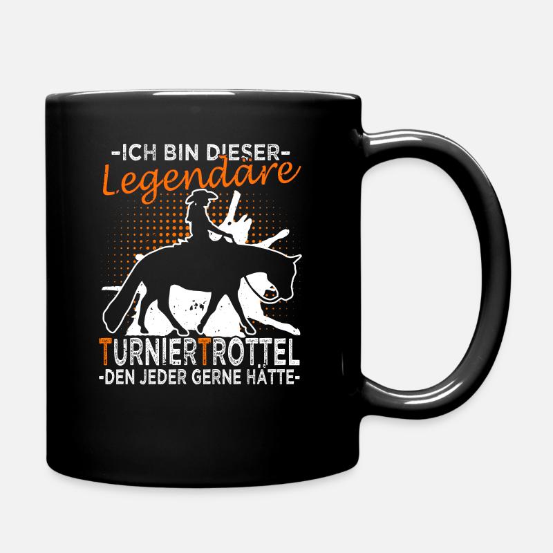 Turniertrottel - Turnierreiter - Westernreiter - Tasse einfarbig - Schwarz