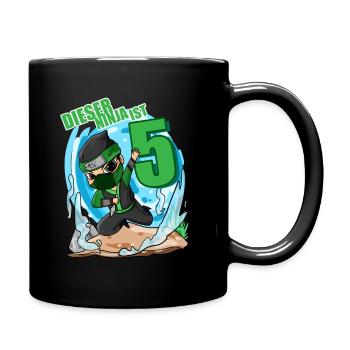 5 Jahre Junge Ninja - 5 Geburtstag - Ich bin 5 - Tasse einfarbig - Schwarz - Rechts