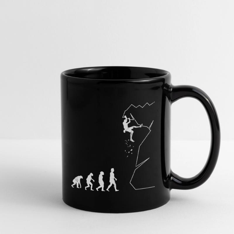 Klettern Bouldern Evolution Bergsteigen Kletterer Tasse einfarbig