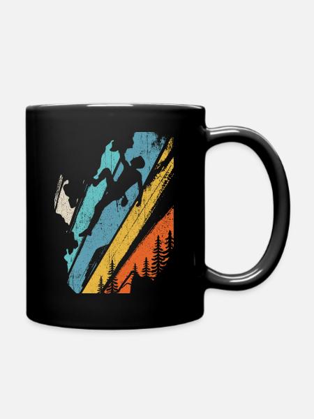 Vintage Bergsteiger Klettern Kletterer Bouldering - Tasse einfarbig - Schwarz