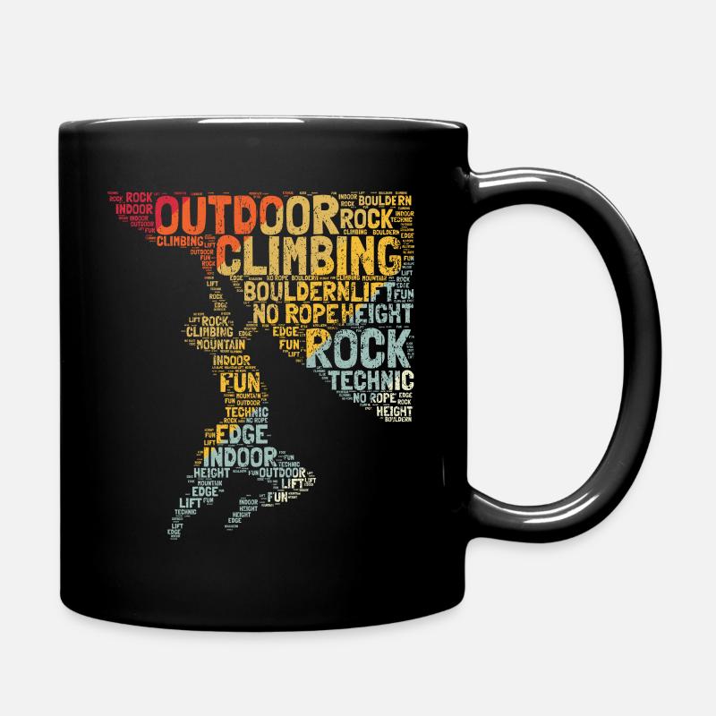 Kletter Wörter Bergsteiger Klettern Kletterer Boul - Tasse einfarbig - Schwarz