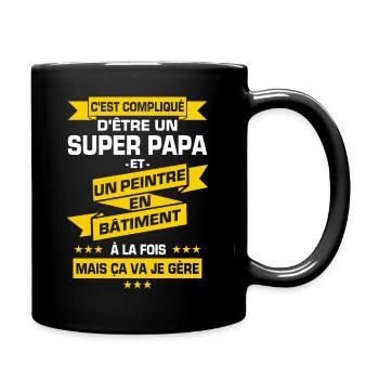 Peintre en bâtiment Papa Citation Humour - Mug uni - noir - Droite