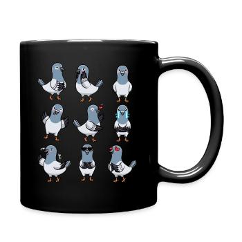 Taube Vogel Columbidae Emoticons Tauben - Tasse einfarbig - Schwarz - Rechts