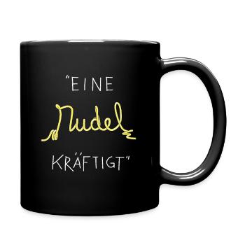 Eine Nudel kräftigt - Tasse einfarbig - Schwarz - Rechts