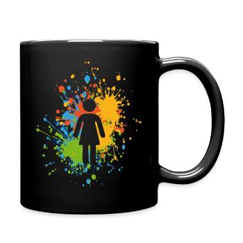 Female Icon Color Splash - Full Colour Mug - black - Right