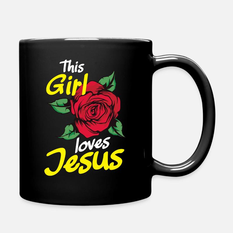 This girl loves Jesus - Tasse einfarbig - Schwarz
