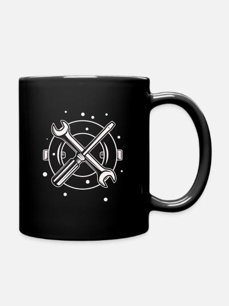 Werkzeug - Schraubendreher Schrauber Bastler - Tasse einfarbig - Schwarz