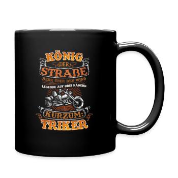 Legende auf Drei Rädern - Triker und Motortrike - Tasse einfarbig - Schwarz - Rechts