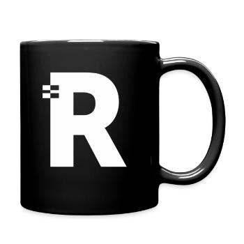 Buchstabe R Alphabet Anfangsmonogramm - Tasse einfarbig - Schwarz - Rechts