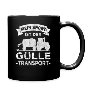 Gülle - Transport - Güllefahrer - Landwirt - Tasse einfarbig - Schwarz - Rechts