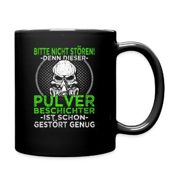 Pulverbeschichtung - Oberflächenveredlung - Tasse einfarbig - Schwarz - Rechts
