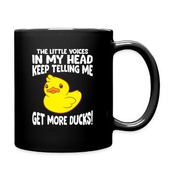 Die kleinen Stimmen in meinem Kopf sagen mir - Tasse einfarbig - Schwarz - Rechts