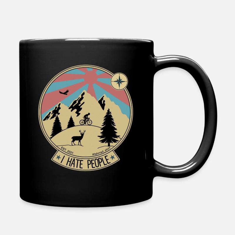 I Hate People - Fahrrad - Tasse einfarbig - Schwarz