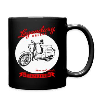 Simson Schwalbe Moped DDR - Tasse einfarbig - Schwarz - Rechts