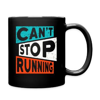 COURIR COURIR Jogging NE PEUT PAS ARRÊTER DE COURIR - Mug uni - noir - Droite