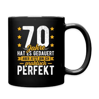 70 Geburtstag Mann 70er 70ter Ich bin 70 Jahre alt - Tasse einfarbig - Schwarz - Rechts