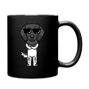Grande émoticône de chien münsterland - Mug uni - noir - Droite