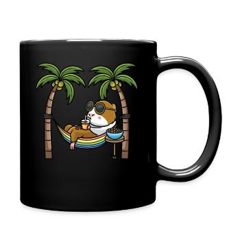 Meerschweinchen in Hängematte - Tasse einfarbig - Schwarz - Rechts