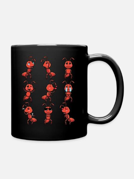 Emoticon de fourmi de feu - Mug uni - noir