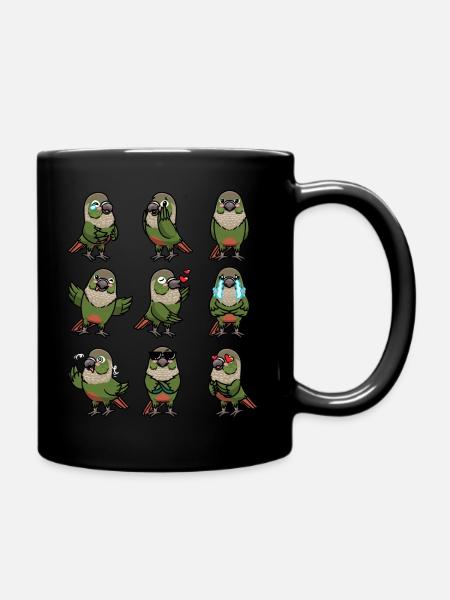 Molinasittich Sittich Papagei Vogel - Tasse einfarbig - Schwarz