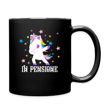 Pension Rente Geschenk Einhorn In Pensione - Tasse einfarbig - Schwarz - Rechts