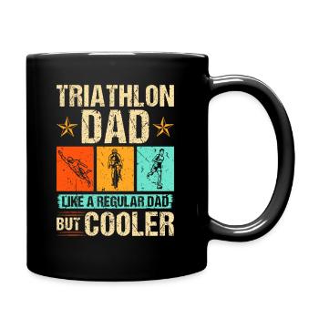 Triathlon Dad Triathlet Vater - Tasse einfarbig - Schwarz - Rechts