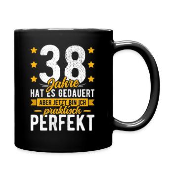 38 Geburtstag Mann 38er 38ter Ich bin 38 Jahre alt - Tasse einfarbig - Schwarz - Rechts