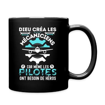 Humour mécanicien avion 2 - Mug uni - noir - Droite