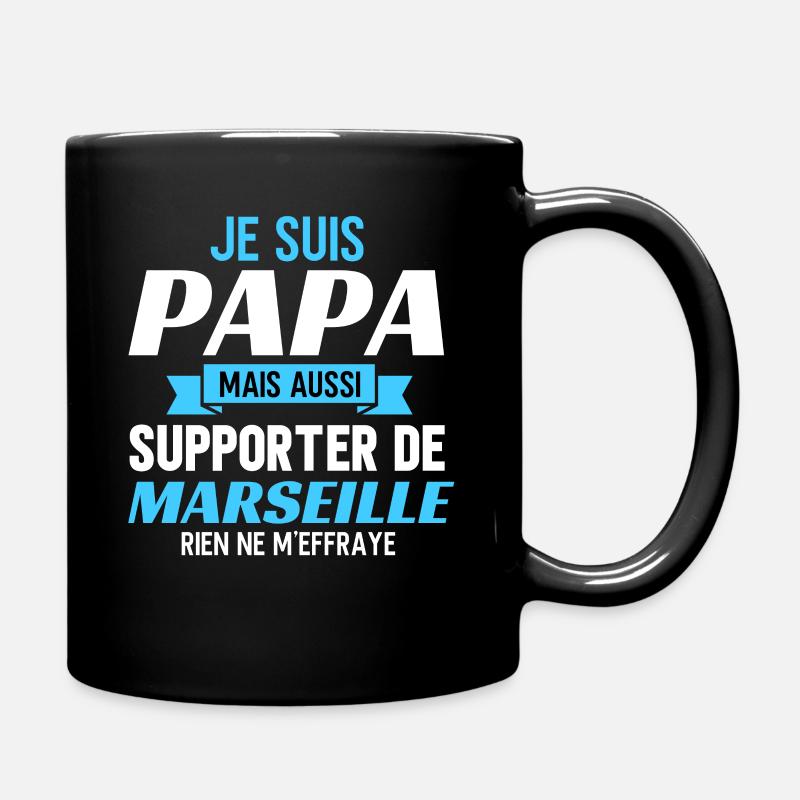 cadeau papa supporter marseille - Mug uni - noir