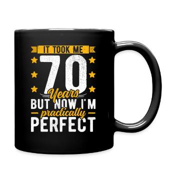 70th birthday 70 years old man woman 70th 70s - Full Colour Mug - black - Right