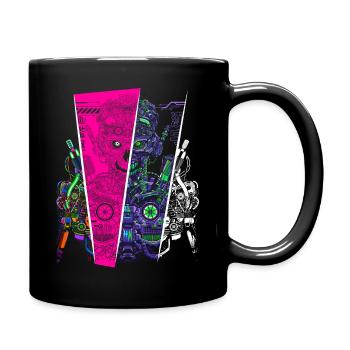 Roboter-Multiversum - Tasse einfarbig - Schwarz - Rechts