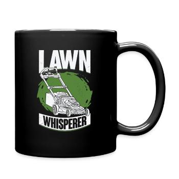 Rasenmäher Rasen Mähen Garten Gärtner Geschenk - Tasse einfarbig - Schwarz - Rechts
