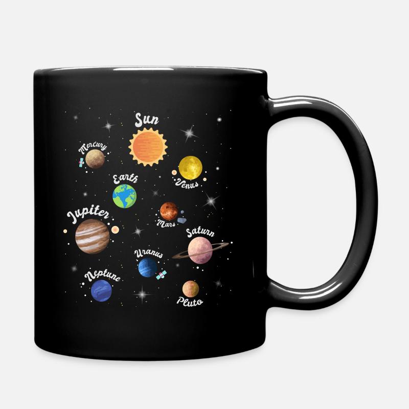 Sonnensystem Planeten Weltraum Kinder Wissen - Tasse einfarbig - Schwarz