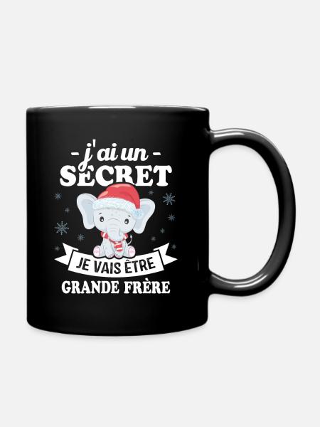 J'ai un secret je vais Être grande frère - Mug uni - noir