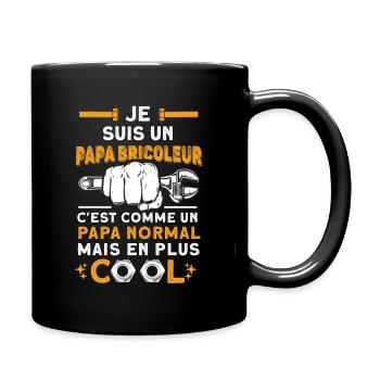 Fête des pères Papa bricolage cadeau pour papa - Mug uni - noir - Droite
