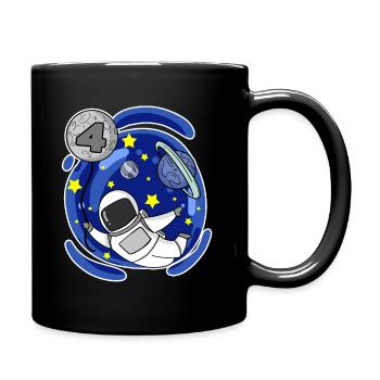 4 Jahre alt Junge - 4 Geburtstag - Ich bin 4 - Tasse einfarbig - Schwarz - Rechts