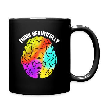 Le cerveau coloré pense magnifiquement au mois de la fierté LGBTQ - Mug uni - noir - Droite
