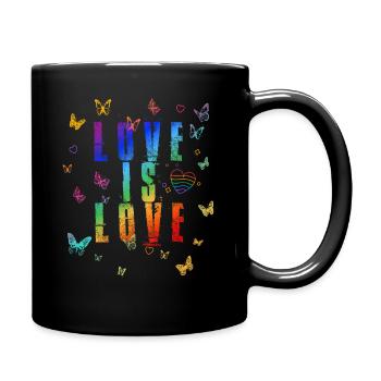 Lovi is Love LGBTQ - Full Colour Mug - black - Right