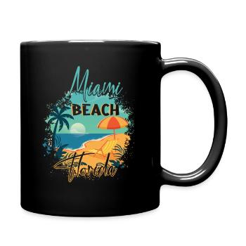 Retro Cool Miami Florida Beach Summer Vacation - Tasse einfarbig - Schwarz - Rechts
