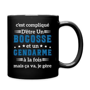 C'est compliqué d'être un bogosse et un gendarme - Mug uni - noir - Droite