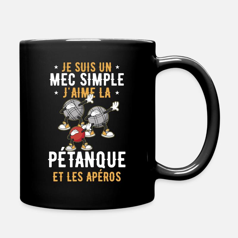 Simple Type Pétanque Apéro Cadeau - Mug uni - noir