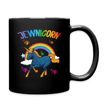 Jewnicorn Jewish Unicorn Hanukah Girls Hanukkah - Full Colour Mug - black - Right