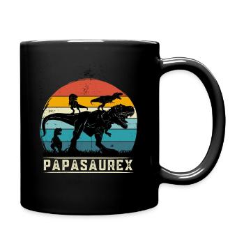 Papasaurex papa dinosaure vintage rétro - Mug uni - noir - Droite