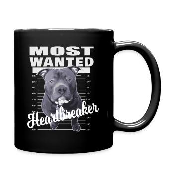 American Bully XL blue line artistic design - Full Colour Mug - black - Right