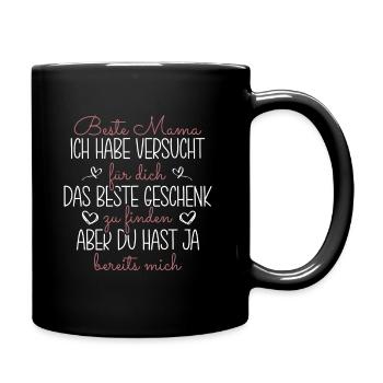 Beste Mama - Tasse einfarbig - Schwarz - Rechts