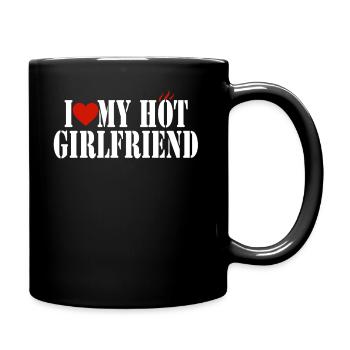 I Love My Hot Girlfriend Shirt I Heart My GF - Tasse einfarbig - Schwarz - Rechts