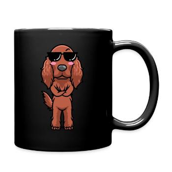 Irish Setter Hund Irischer Roter Setter - Tasse einfarbig - Schwarz - Rechts