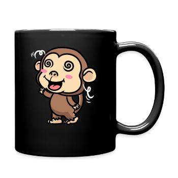 Affe Emoticon Emotion Affenliebhaber - Tasse einfarbig - Schwarz - Rechts